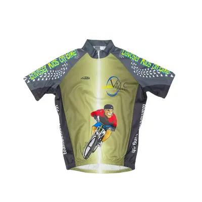 ANDEER Cycling Boys Jersey Green 1/2 Zip M