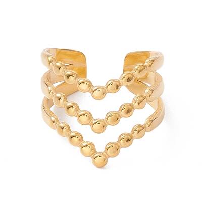 Ion Plating(IP) 304 Stainless Steel Crown Open Cuff Ring