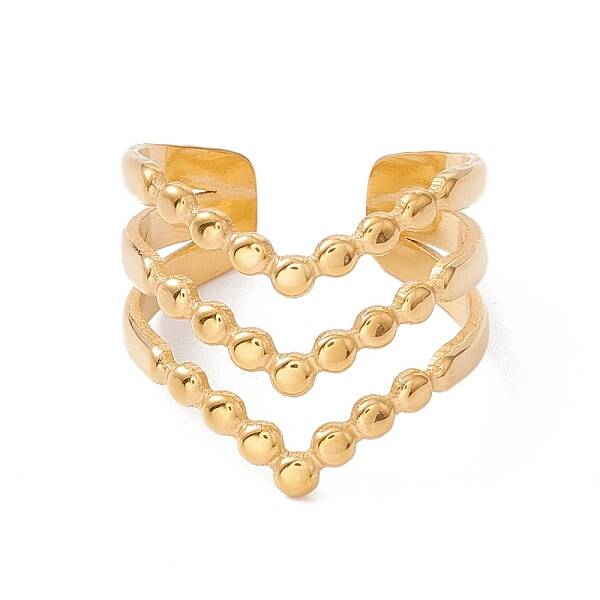 Ion Plating(IP) 304 Stainless Steel Crown Open Cuff Ring