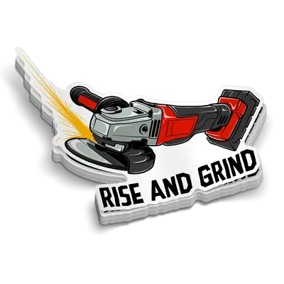 Rise and Grind - Hard Hat Decal