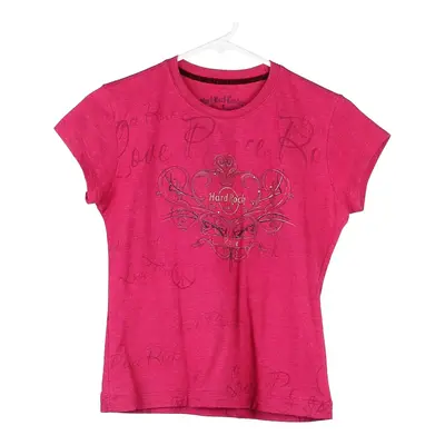 Rome Hard Rock Cafe Cropped Top - Small Pink Cotton