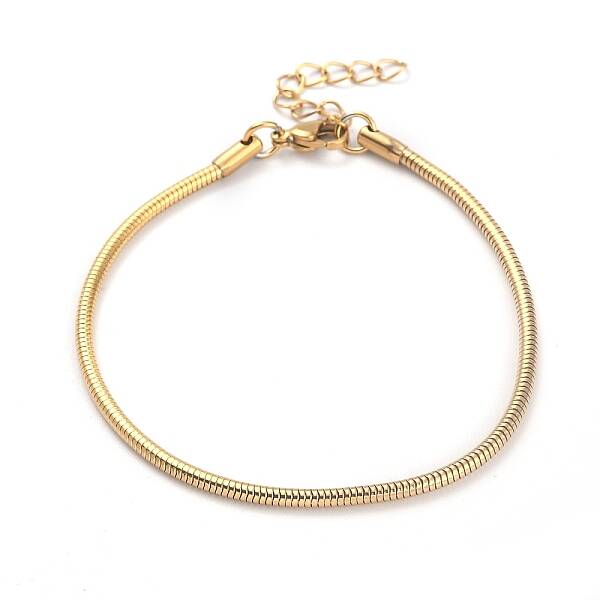 Ion Plating(IP) 304 Stainless Steel Round Snake Chain Bracelets