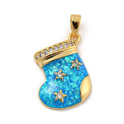 Christmas Brass Micro Pave Cubic Zirconia Pendant