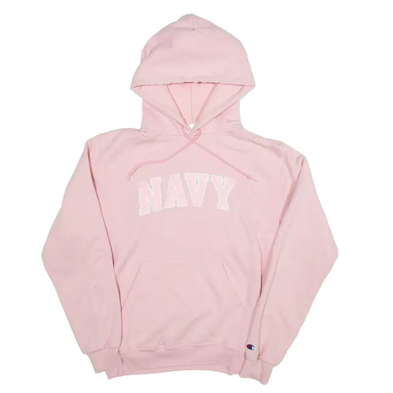 CHAMPION Navy Hoodie Pink Pullover Womens S