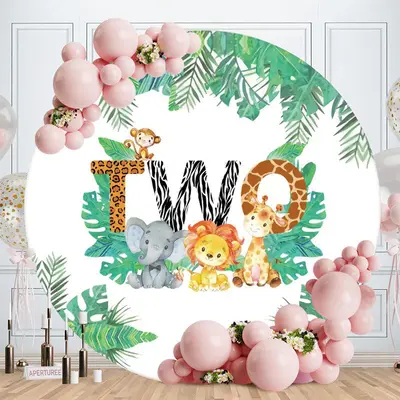 Aperturee Mermaid And Glitter Shell Round Birthday Backdrop | Birthday Backdrop Ideas | Birthday Round Backdrop Cover | Round...