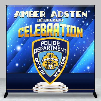 Royal Blue Custom Retirement Backdrop For Man - Aperturee