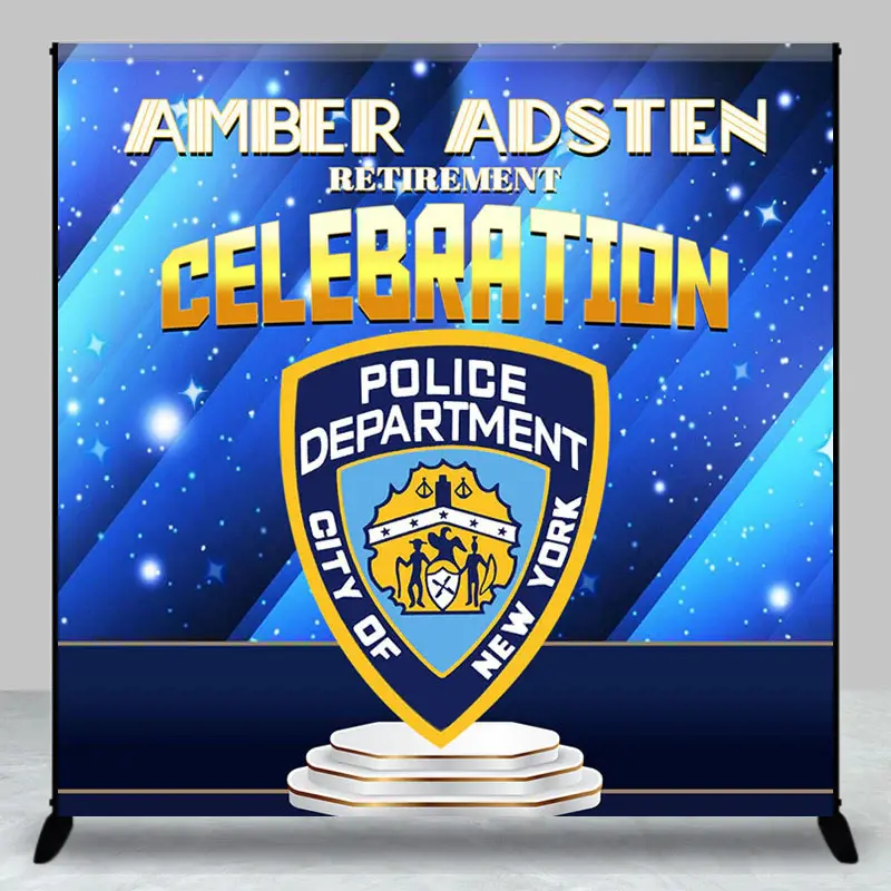 Royal Blue Custom Retirement Backdrop For Man - Aperturee