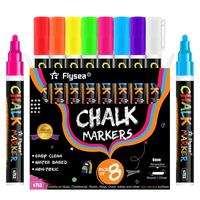 Washable Liquid Chalk Markers, 8 Counts/set Dual Tip Conversion Marker Pen, Wet-erase Liquid Chalk for Blackboard, Whiteboard...