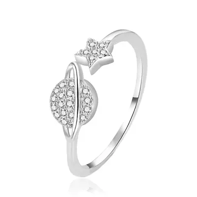 Agato Original silver open ring AGT-R26W - Circuit: 57 mm