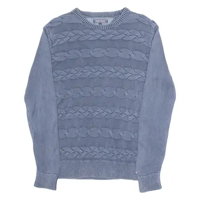 TOMMY HILFIGER Boys Jumper Blue Tight Knit 12Y