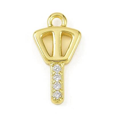 Brass Micro Pave Clear Cubic Zirconia Pendants