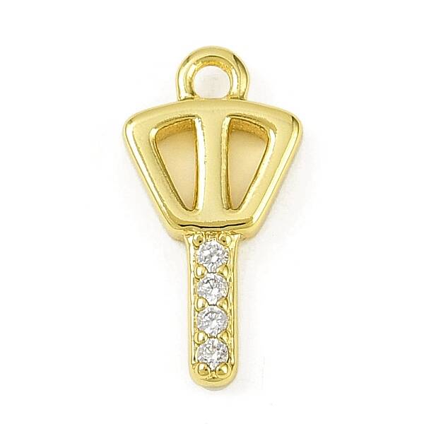 Brass Micro Pave Clear Cubic Zirconia Pendants