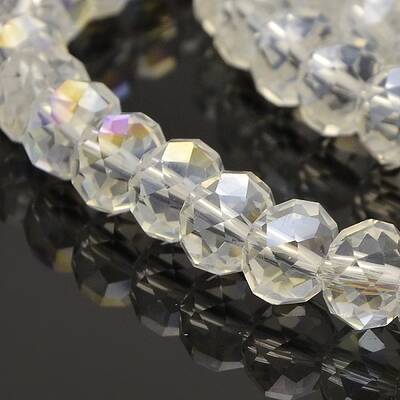 Electroplate Glass Rondelle Beads Strands