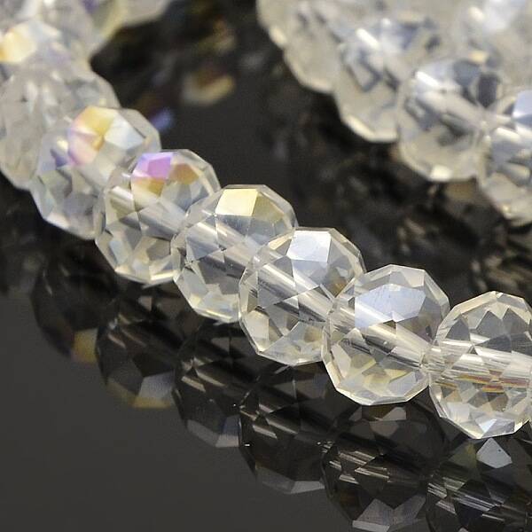 Electroplate Glass Rondelle Beads Strands