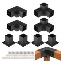 VEVOR Pergola Bracket Kit 4''x4'', 8pcs 3-Way Heavy Duty Corner Bracket Woodworks DIY Post Base Kit, Easy Installation Wooden...