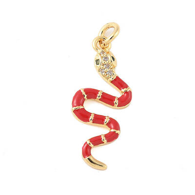 Brass Micro Pave Cubic Zirconia Enamel Pendants