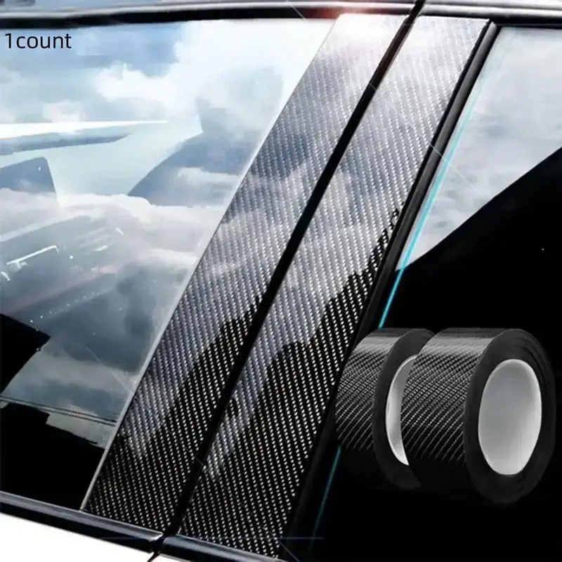 Wear-resistant Car Body Scratch Cover Sticker, 1 Count Car Carbon Fiber Sticker, Multifunctional Waterproof Car Interior S...