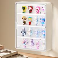 1pc Wall-Mounted Display Cabinet - Dust-Proof Multi-Shelf Storage Rack, Wall-Mounted Acrylic Display Cabinet, Space-Saving Or...
