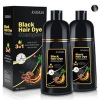 KAISASA 3 in 1 Hair Dye Shampoo - Herbal Ingredients Can cover gray hairs,Contains Ginseng Extract,Natural Haircoloring, blac...