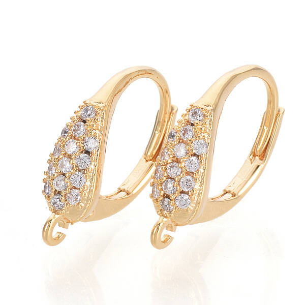 Brass Cubic Zirconia Leverback Earring Findings
