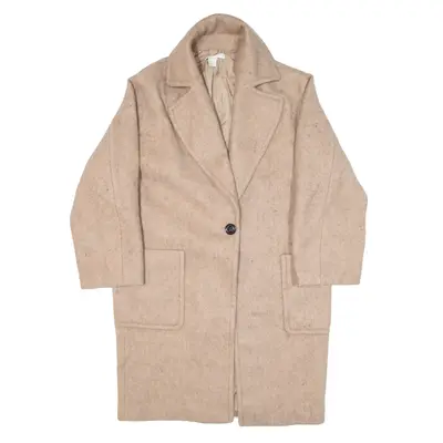 H&M Womens Overcoat Coat Beige Knit Wool S
