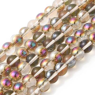 Transparent Electroplate Glass Beads Strands