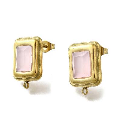 304 Stainless Steel Cubic Zirconia Stud Earring Findings
