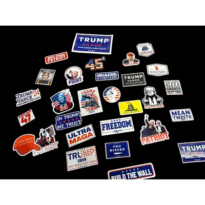 Trump Make America Great Again Sticker Packs 30 Piece Blue Collar Hard Hat Sticker Packs Made with Premium Vinyl
