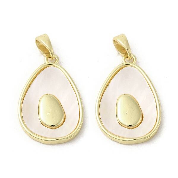 Brass Pave Shell Pendants