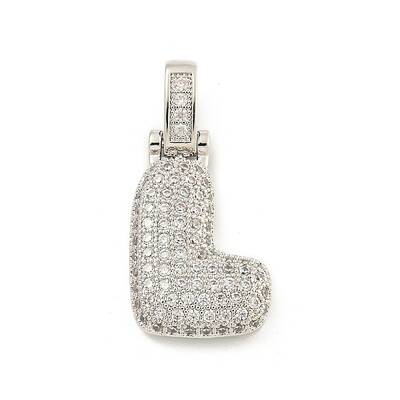 Brass Micro Pave Clear Cubic Zirconia Pendants