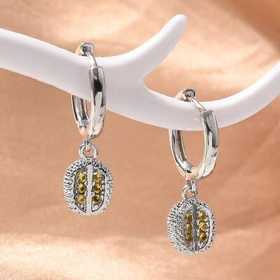 Brass Cubic Zirconia Hoop Earrings