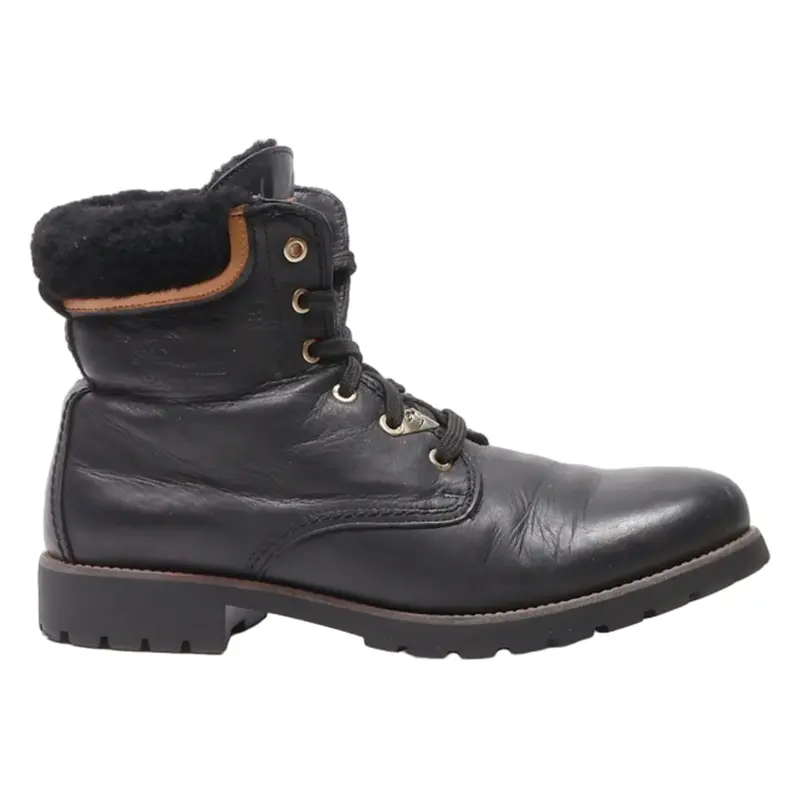PANAMA JACK Lace-Up Boots Black Leather Womens UK 7