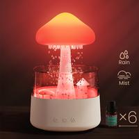 Jack & Rose 2024 New Design Cloud Rain Humidifier with 7 Colorful NightLight, Create Relaxing and Comfortable Atmosphere Mush...