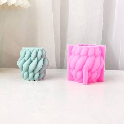 Twisted Barrel Candle Food Grade Silicone Molds