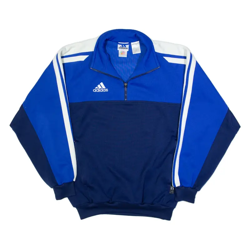 ADIDAS FC Interlaken Mens Sweatshirt Blue 1/4 Zip L