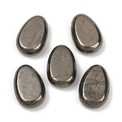 Natural Pyrite Teardrop Pendants