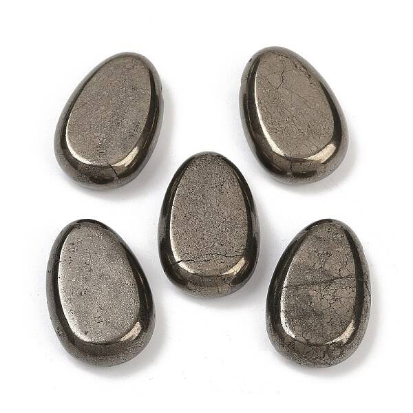 Natural Pyrite Teardrop Pendants