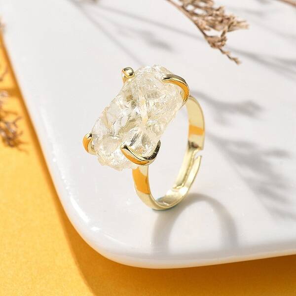 Natural Lemon Quartz Finger Rings