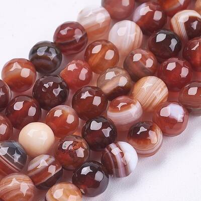 Natural Striped Agate/Banded Agate Beads Strands