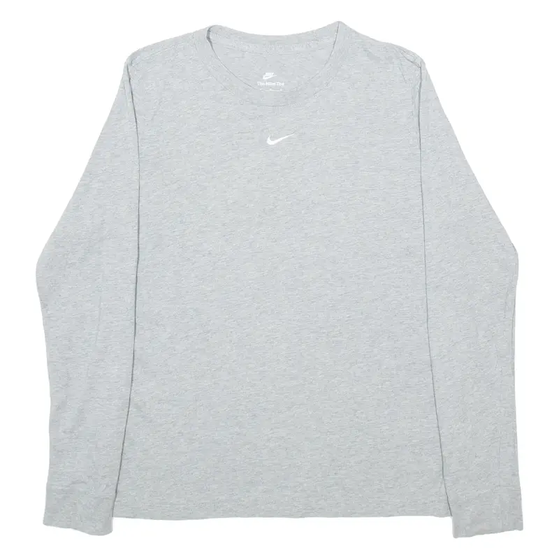 NIKE Mens T-Shirt Grey Long Sleeve M