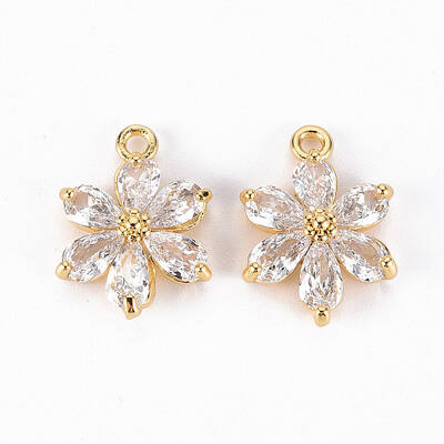 Brass Clear Cubic Zirconia Pendants