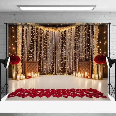 Aperturee Candlelight Lighed Glitter Valentines Day Backdrop, 3X2FT(1MX0.6M), 14 USD, valentines day backdrops, NYHD1I38-M