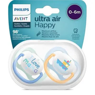 Pacifier Avent Ultra Air Happy 0-6 months Newborn 2U