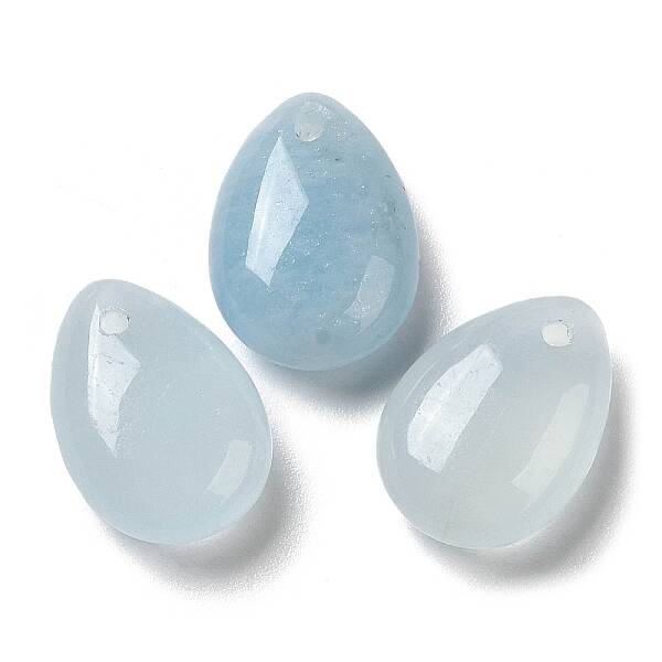 Natural Aquamarine Teardrop Charms