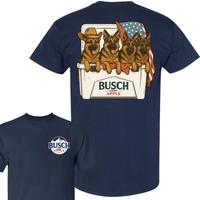 Busch Light Dogs and Beer T-Shirt, German Shepherd Cotton Tee, 4th of July Patriotic Tee, Full Sizes, Full Colors, For Men, F...