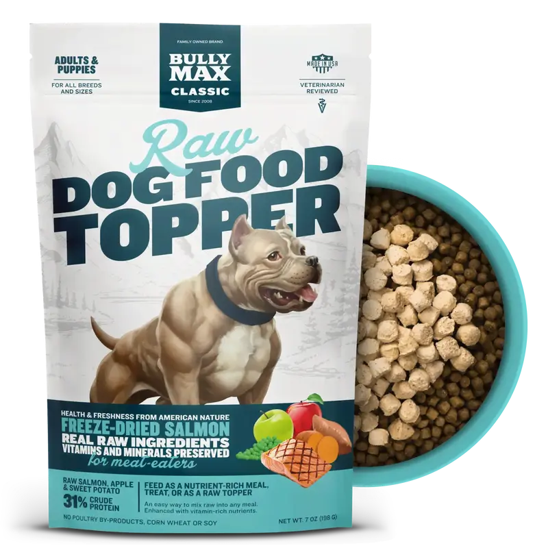 Bully Max Freeze-Dried Raw Dog Food Toppers for Puppies & Adult Dogs - Salmon with Real Fruits & Veggies - Meal Enhancers wit...
