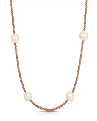 Tavi Necklace | Gemstone: Garnet | Metal Color: Gold