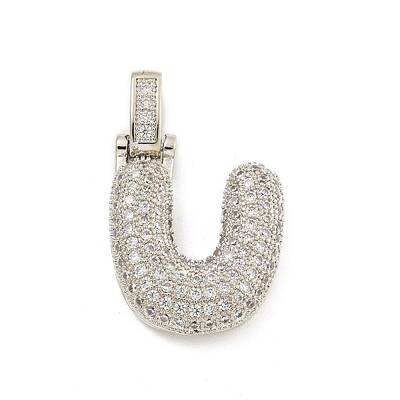 Brass Micro Pave Clear Cubic Zirconia Pendants