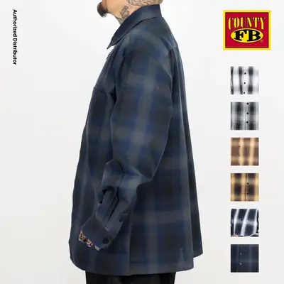 FB COUNTY Men's Checkered Shirts FBCOUNTY Checker Pattern Long Sleeve Shirts Collared Shirt Button Up 2 Pocket Hip Hop Loose ...