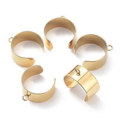 Ion Plating(IP) 304 Stainless Steel Open Cuff Finger Ring Components